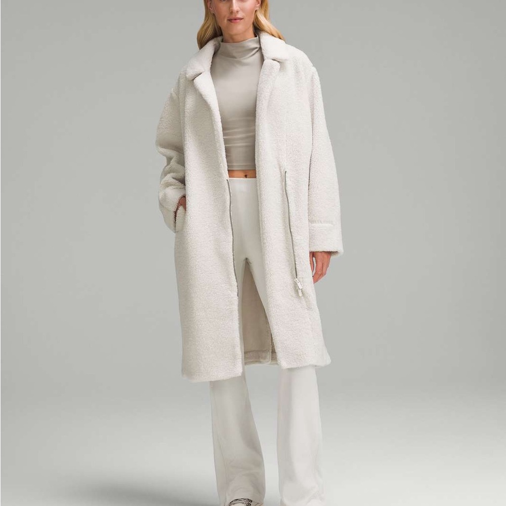 Lululemon Textured Fleece Long Collared Jacket